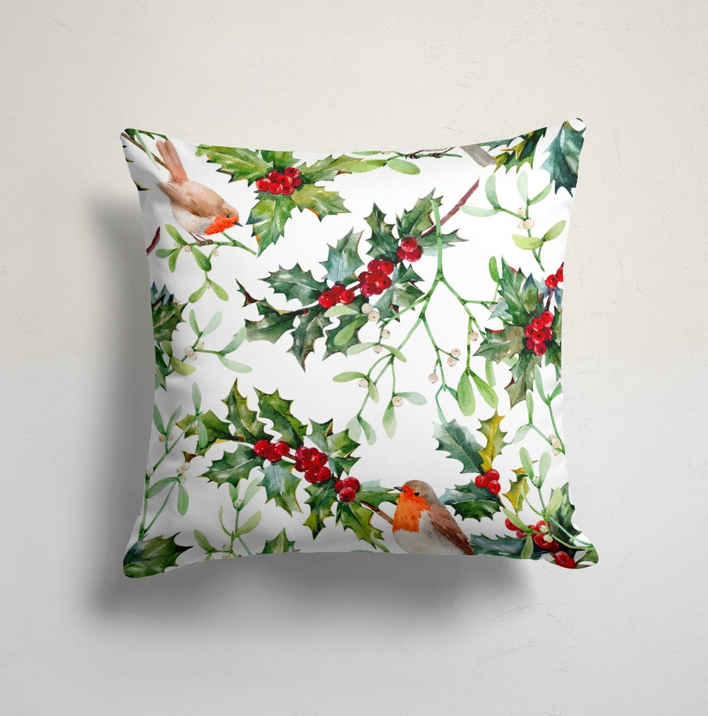 Flower Wreath Christmas Bell Cushion Cover