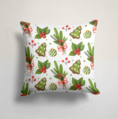 Flower Wreath Christmas Bell Cushion Cover