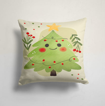 Red Green Christmas Tree Holiday Season Cushion Cover