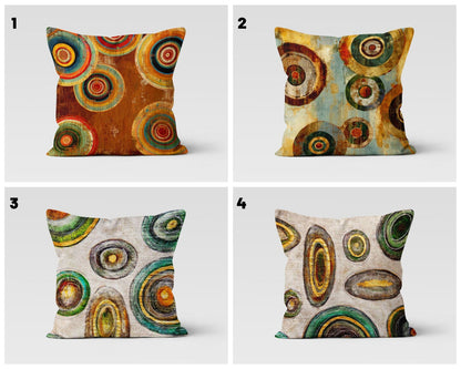 Abstract Geometric Cushion Cover Brown Grey Throw Cushioncase