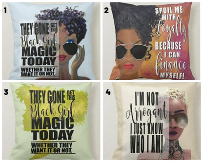 Black Girl Magic Cushion Cover, Confident and Bold Home Decor