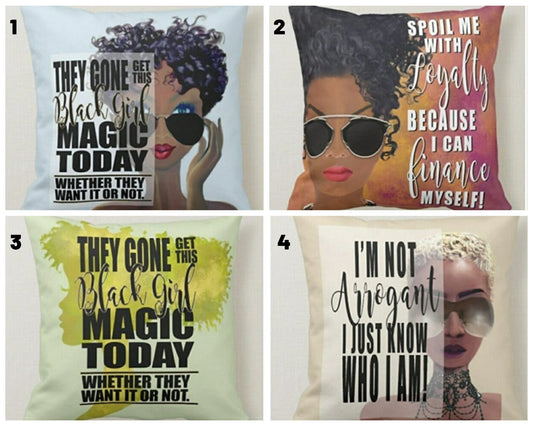 Black Girl Magic Cushion Cover, Confident and Bold Home Decor