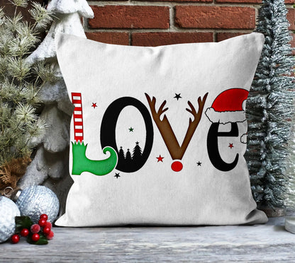 Festive Winter Pattern Christmas Deer Cushion Covers