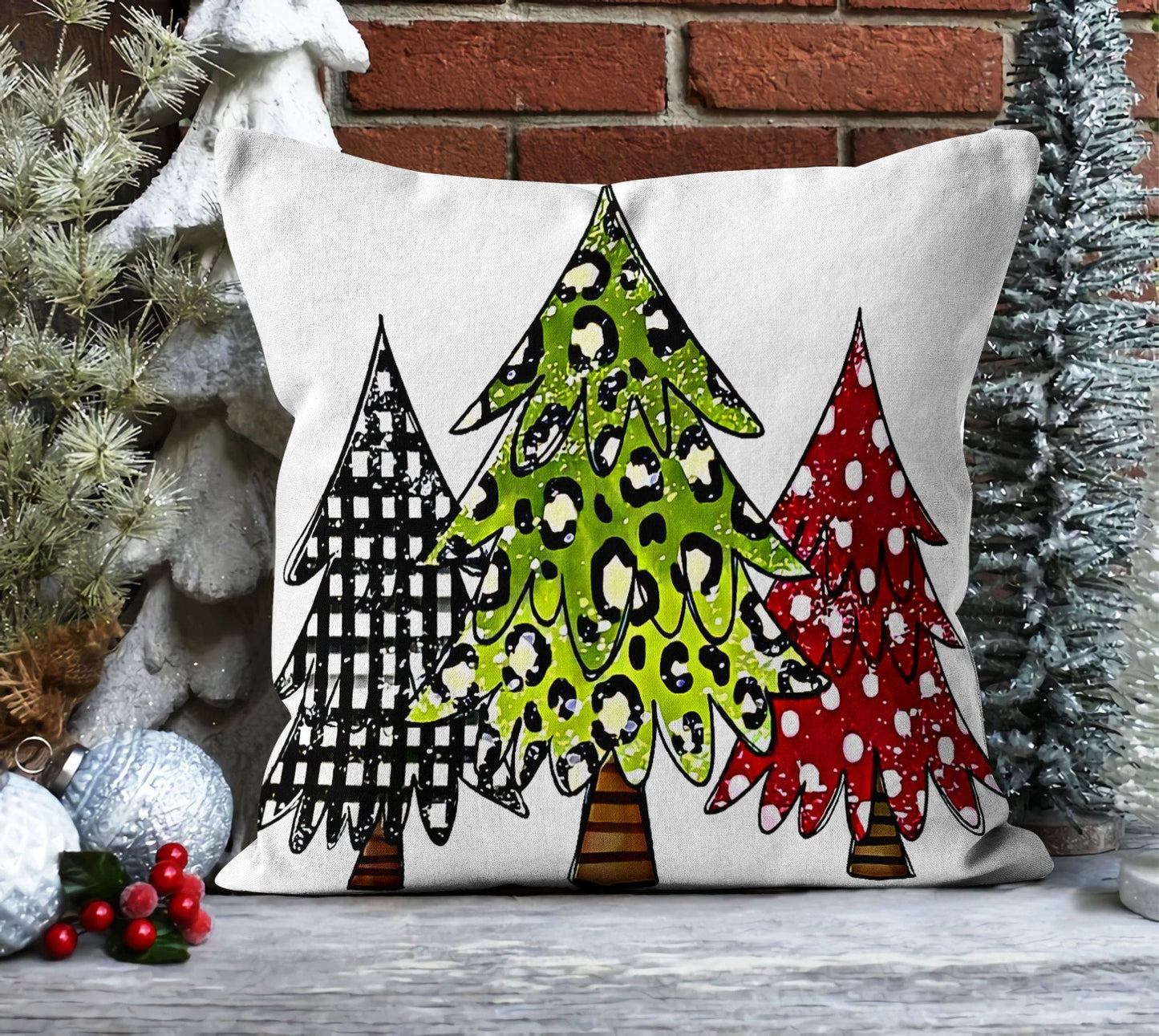 Festive Winter Pattern Christmas Deer Cushion Covers