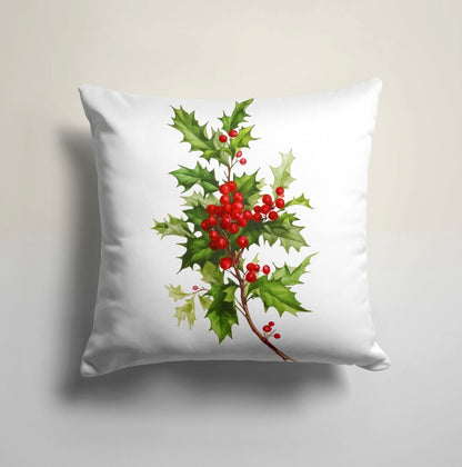 Merry Christmas Floral Festive Holiday Cushion Cover