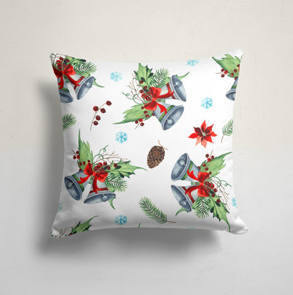 Merry Christmas Floral Festive Holiday Cushion Cover
