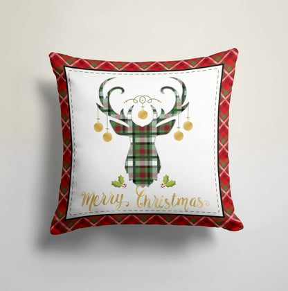 Merry Christmas Stag Xmas Tree Cushion Cover
