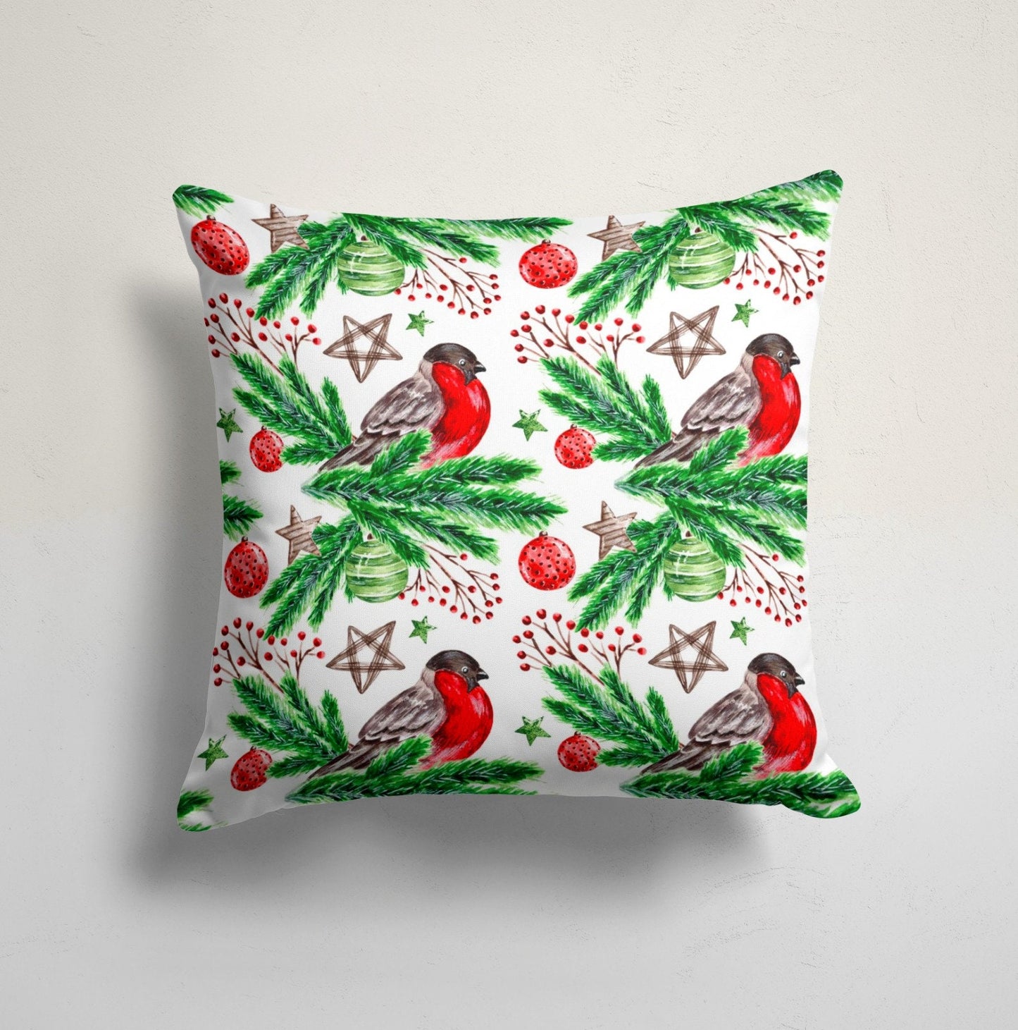 Flower Wreath Christmas Bell Cushion Cover