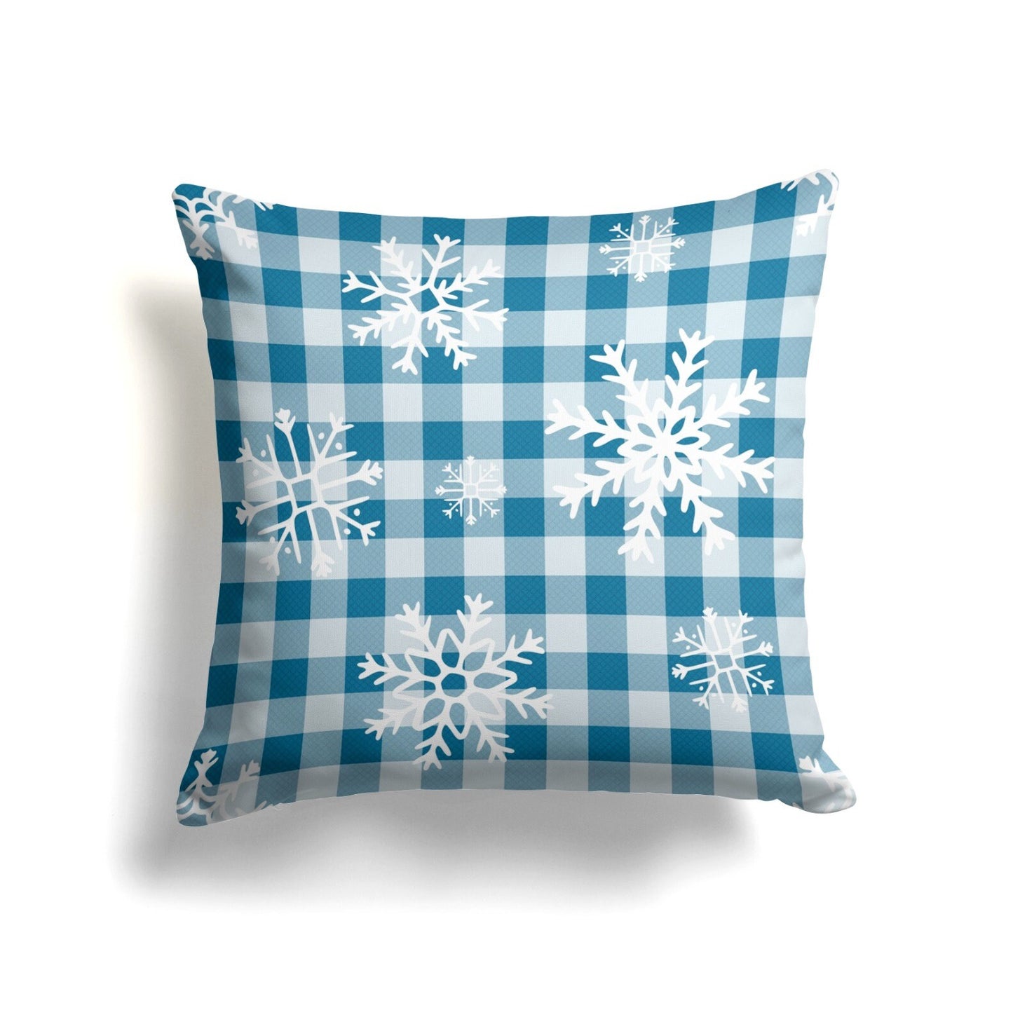 Christmas Snowflake Blue White Winter Cushion Cover