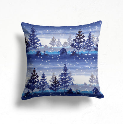 Christmas Snowflake Blue White Winter Cushion Cover