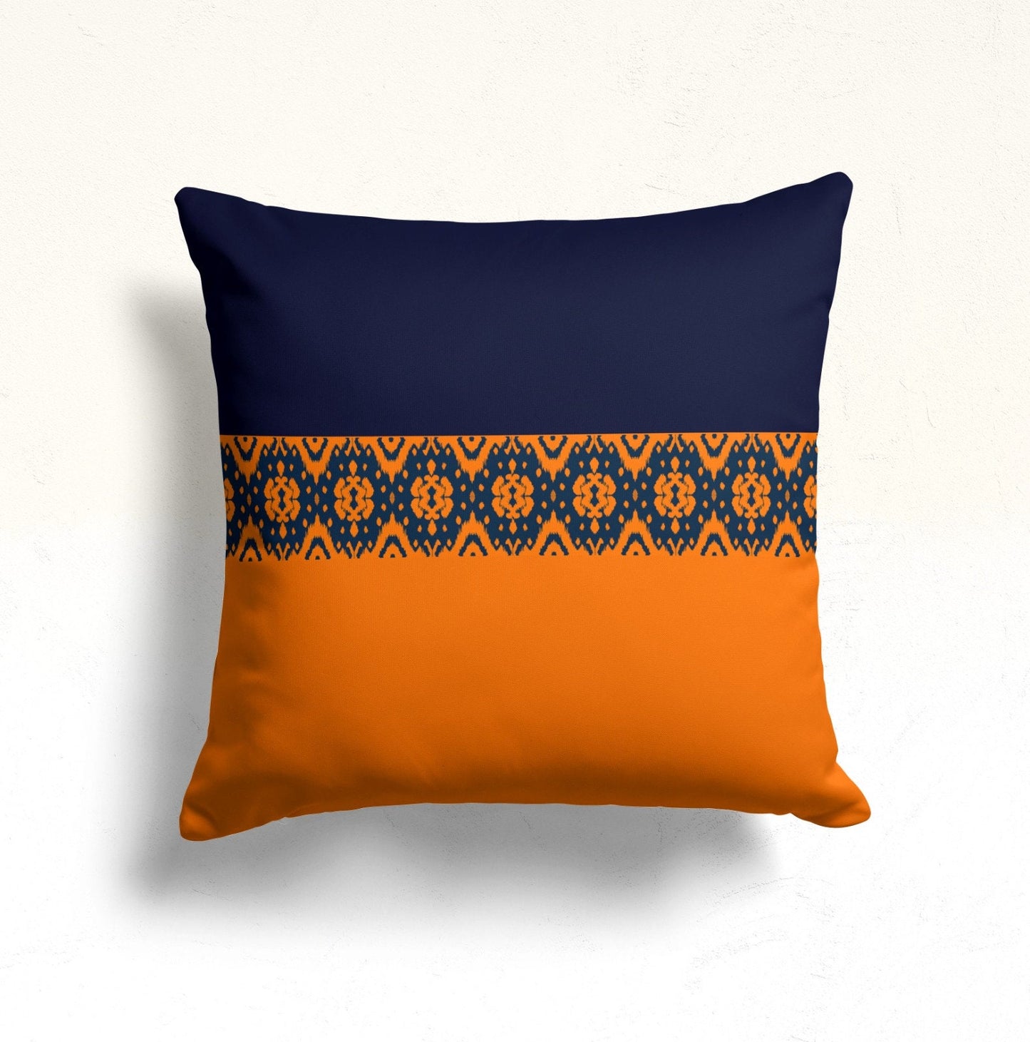 Kilim Terracotta & Navy Blue Geometric Cushion Cover