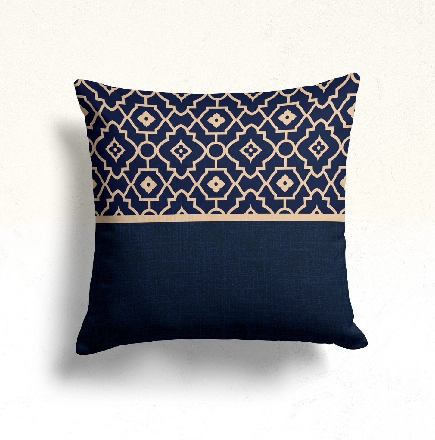 Kilim Terracotta & Navy Blue Geometric Cushion Cover