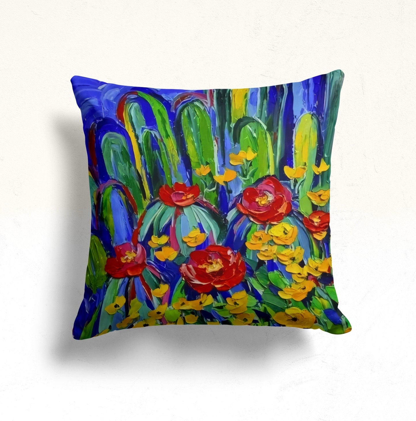Botanical Cactus Green Plant Succulent Cushion Cover