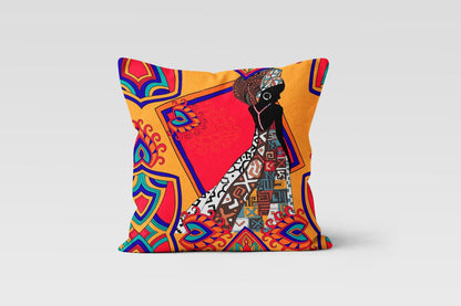 African Dance Cushion Cover Authentic Motif Ethnic Cushion Case
