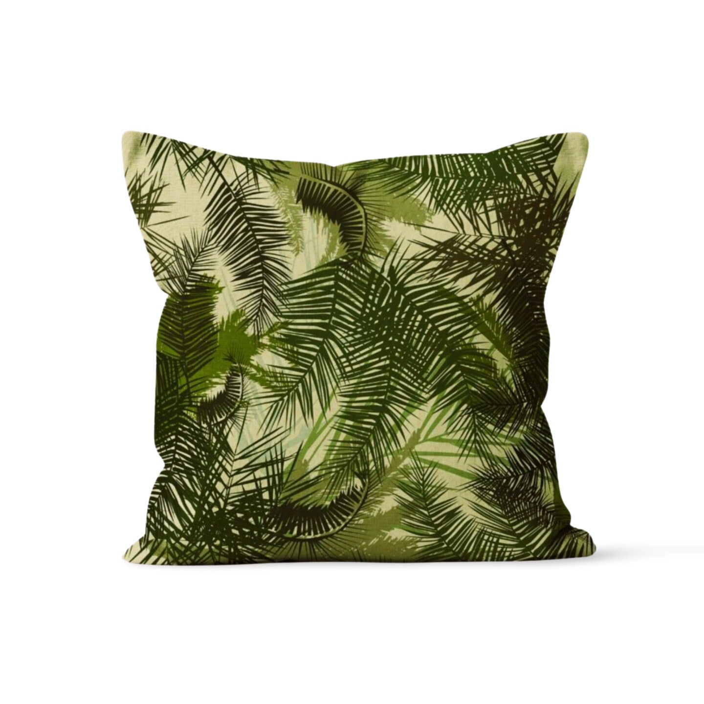 Botanical Green Palm Leaves Monstera Cushion Cover