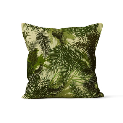 Botanical Green Palm Leaves Monstera Cushion Cover