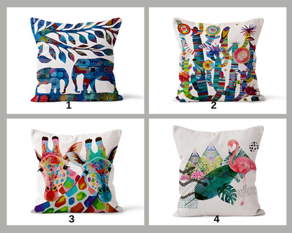 African Style Cushion Cover Colourful Safari Animal Cushion Case