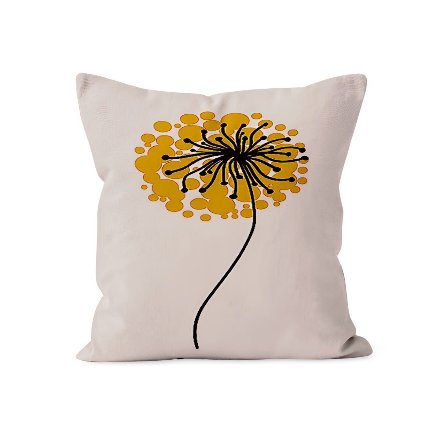Orange Artistic Floral Face Cushion Cover