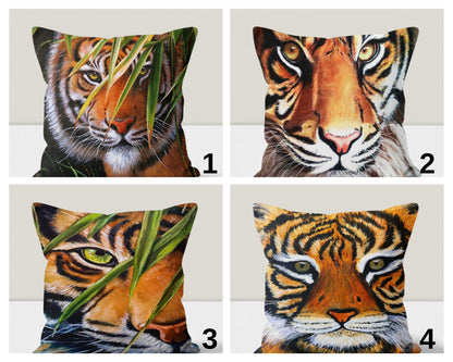 Bengal Tiger Cushion Cover Jungle Animal Print Tropical Home Decor