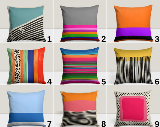 Colorful Stripe Boho Cushion Cover