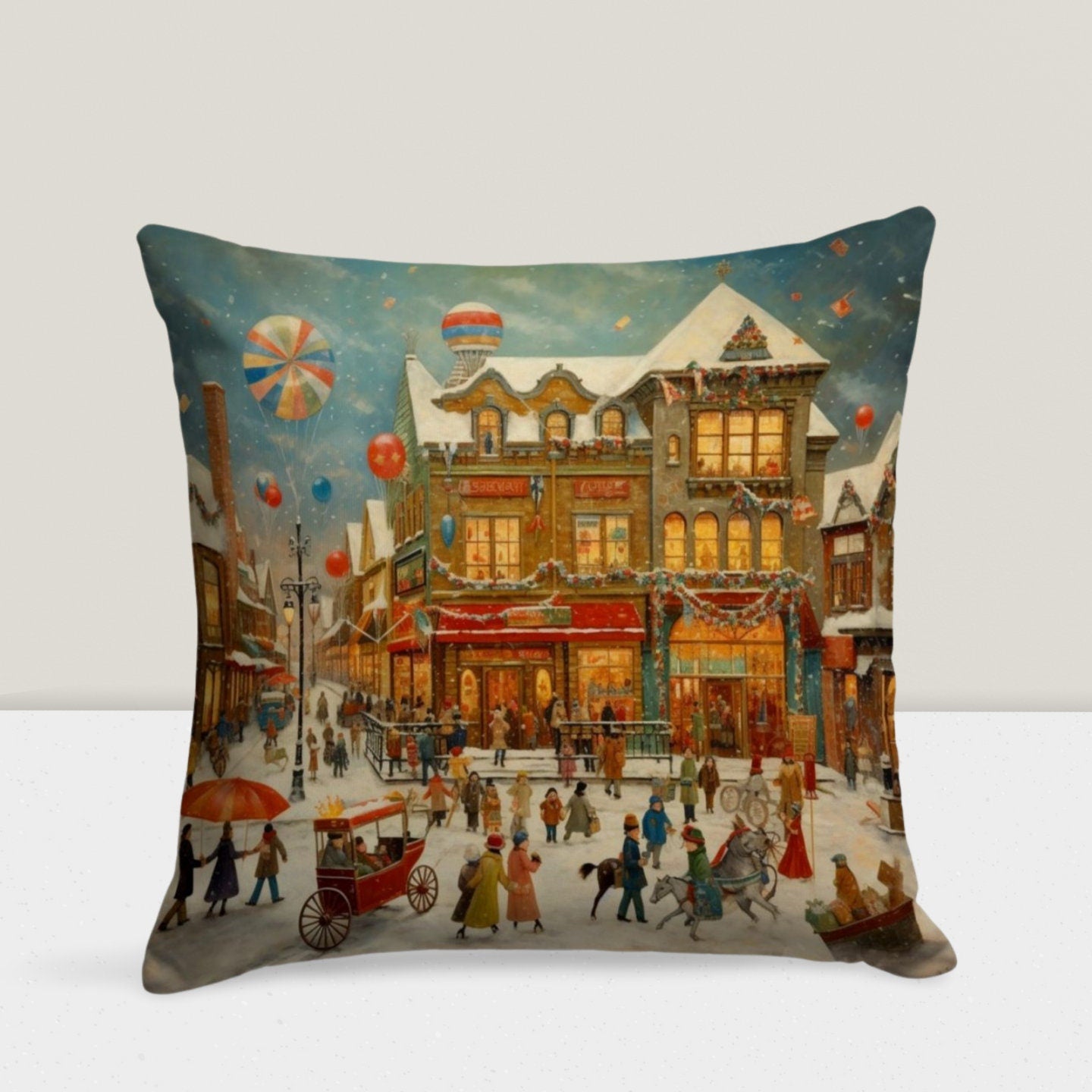 Festive Noel Decor Christmas Winter Cushion Cover