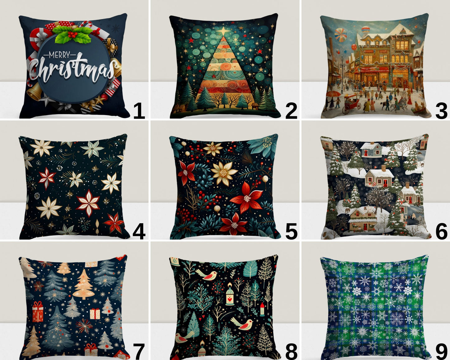 Festive Noel Decor Christmas Winter Cushion Cover