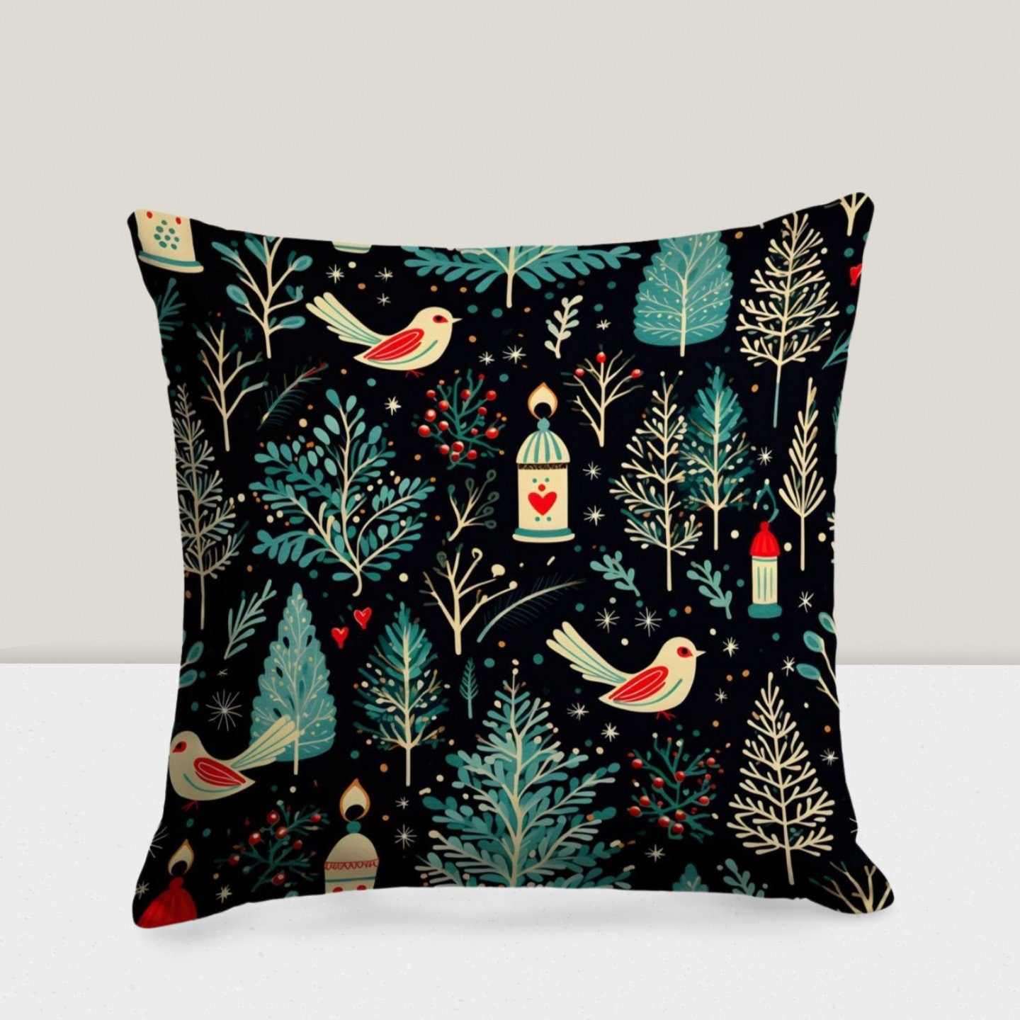 Festive Noel Decor Christmas Winter Cushion Cover