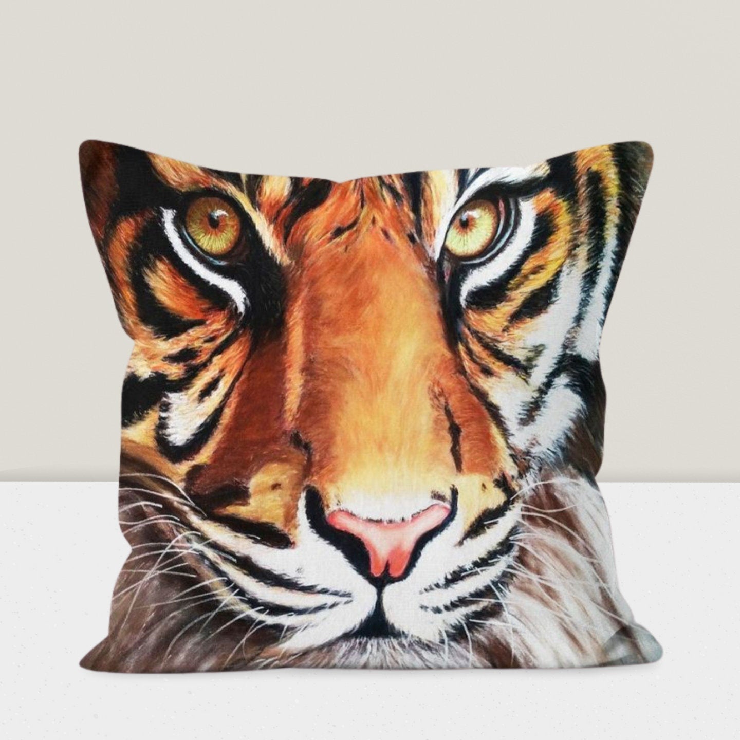Bengal Tiger Cushion Cover Jungle Animal Print Tropical Home Decor