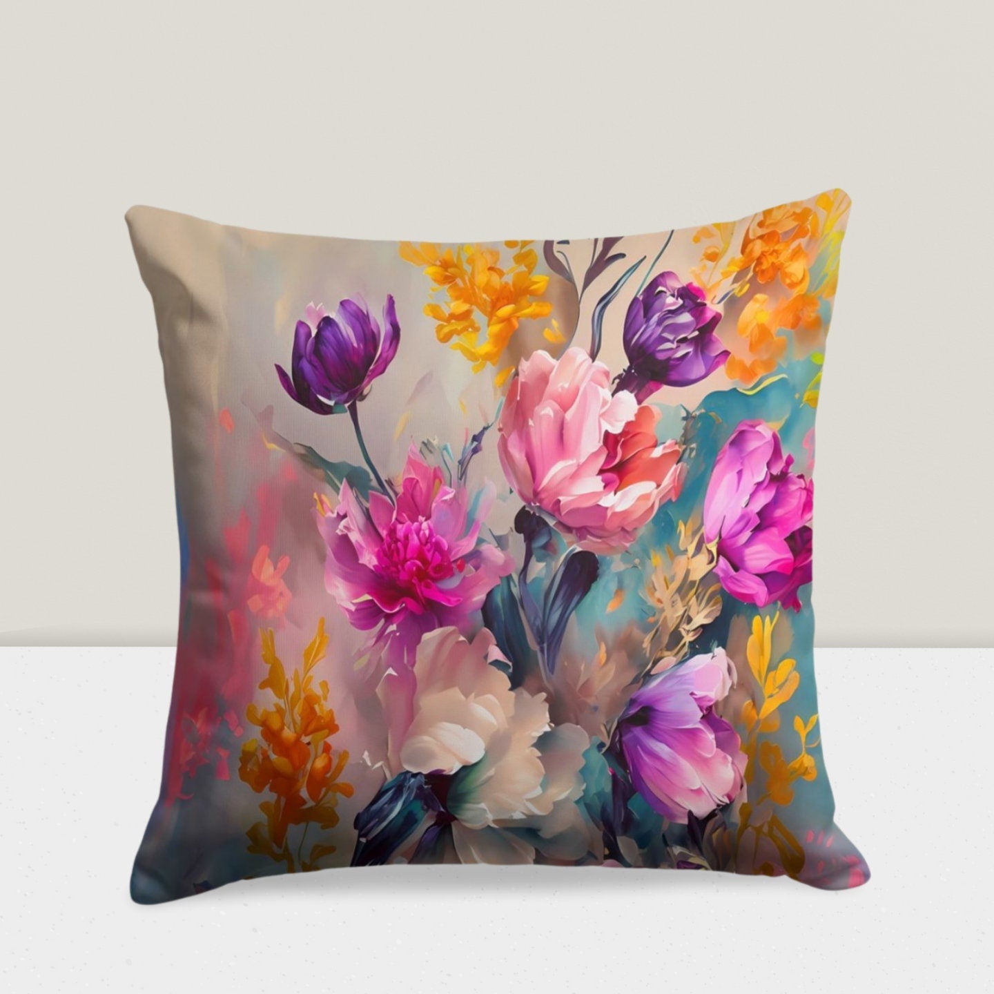 Farmhouse Flower Blossom Tapestry Floral Cushion Cover