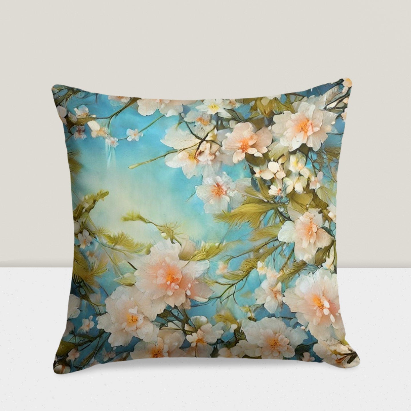 Farmhouse Flower Blossom Tapestry Floral Cushion Cover