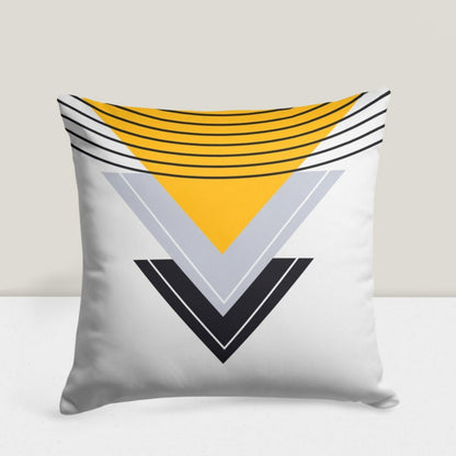 Black and Mustard Geometric Abstract Cushion Cover