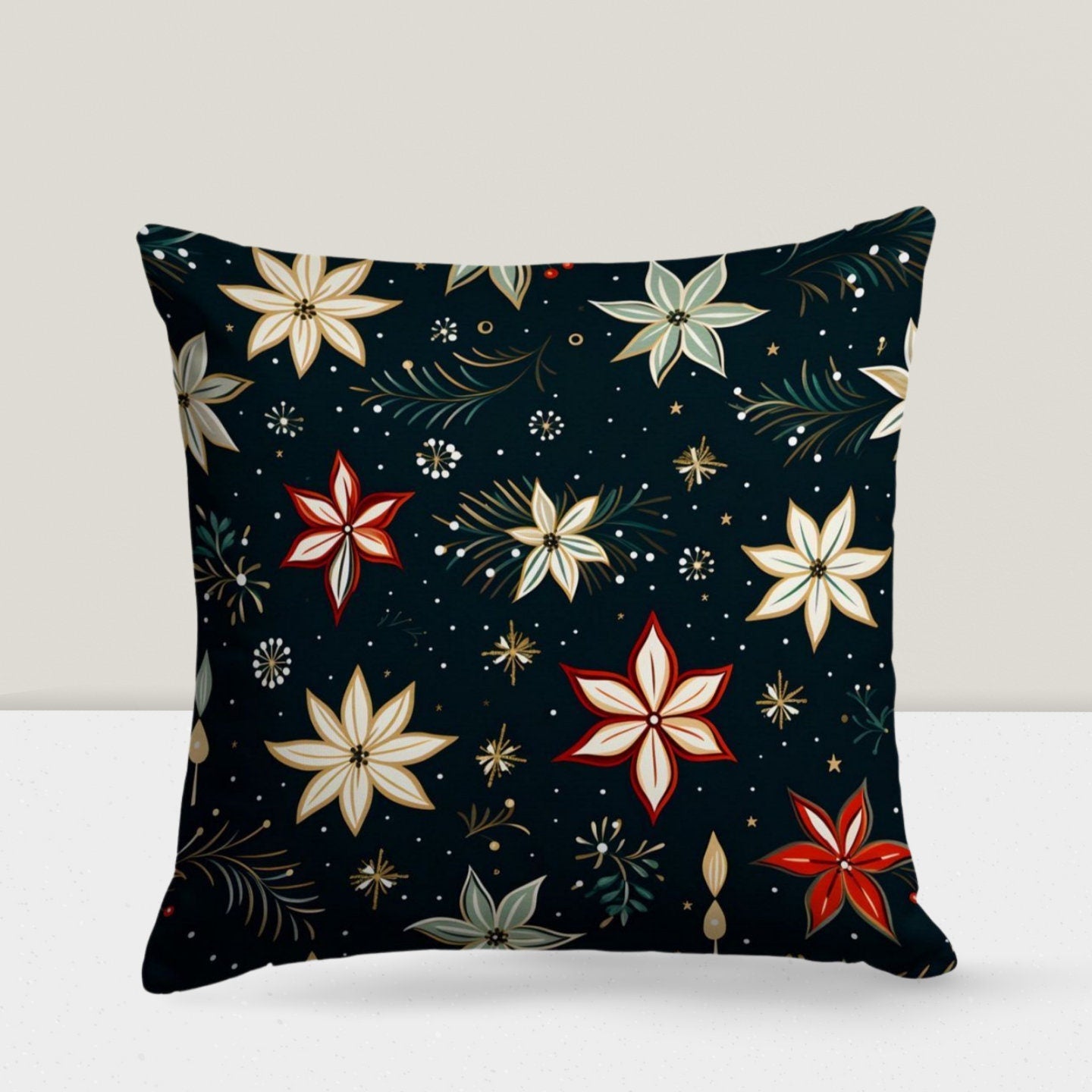 Festive Noel Decor Christmas Winter Cushion Cover