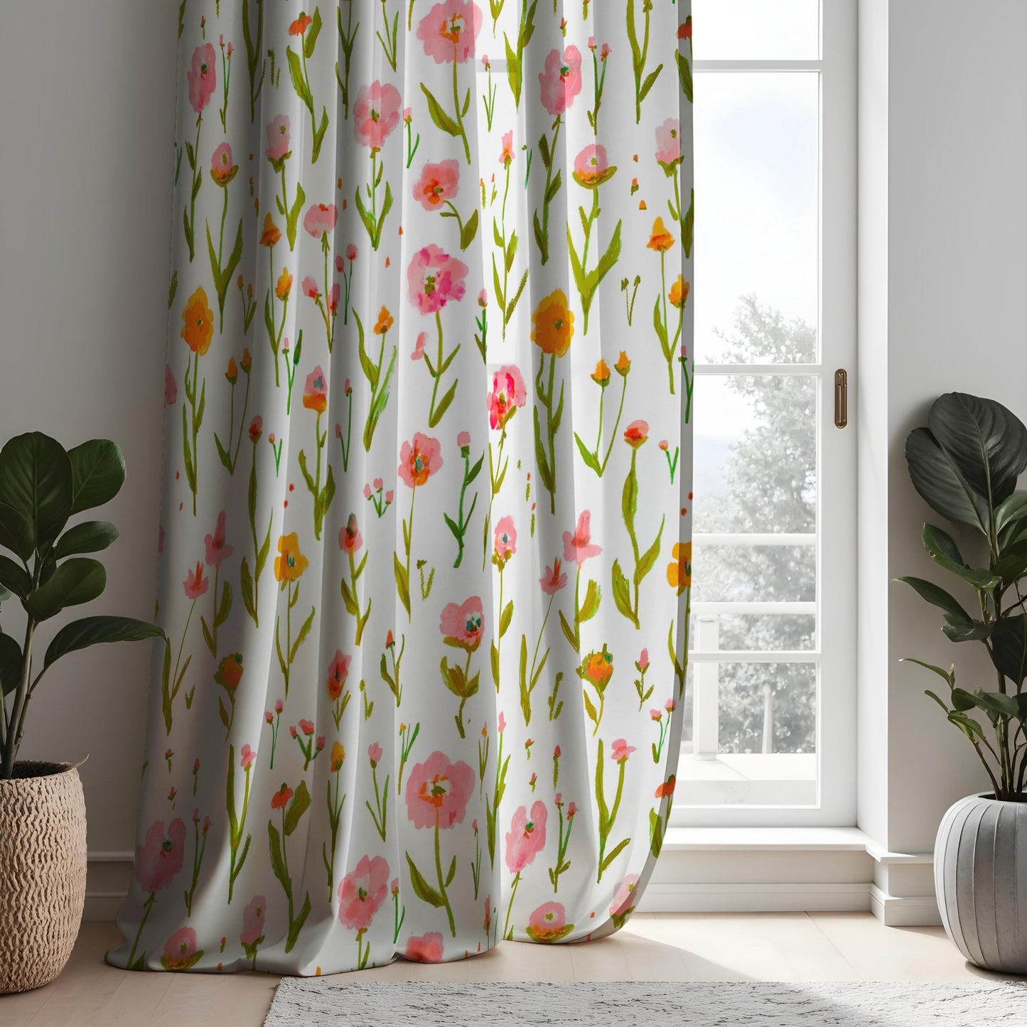 Spring Floral Curtains, Bloom Window Drapes