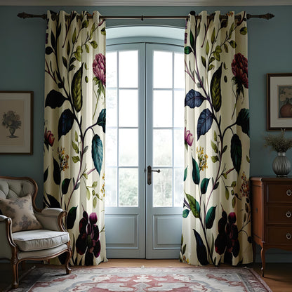 Floral Print Curtains, Botanical Flower Window Treatments