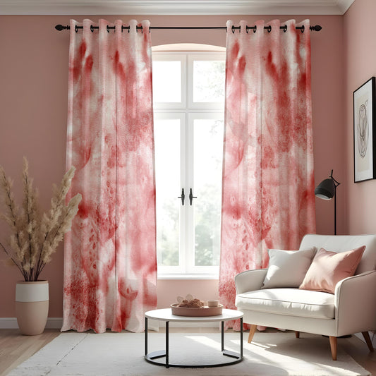 Blush Watercolor Curtains, Abstract Art Design Drapes