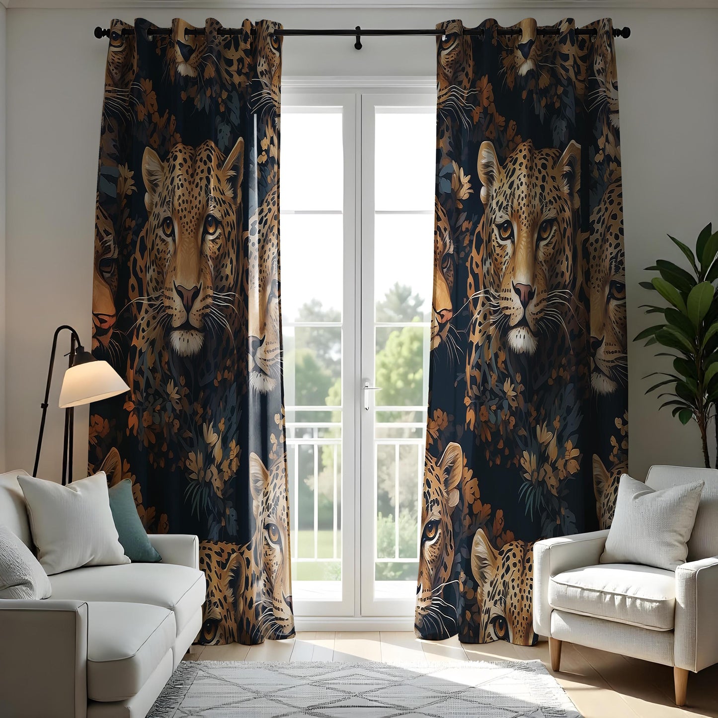 Exotic Leopard Curtains, Wild Animal Print Drapes, Safari Inspired