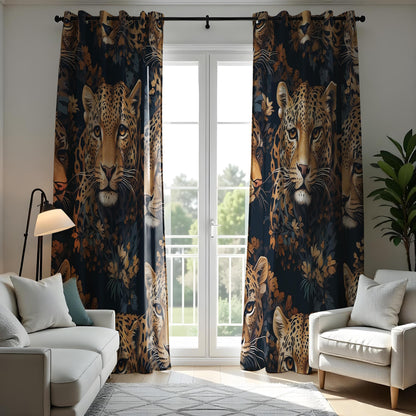 Exotic Leopard Curtains, Wild Animal Print Drapes, Safari Inspired