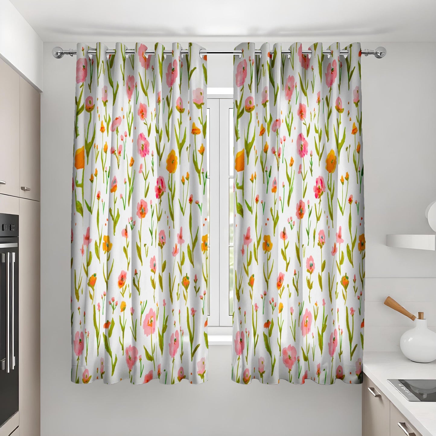 Spring Floral Curtains, Bloom Window Drapes