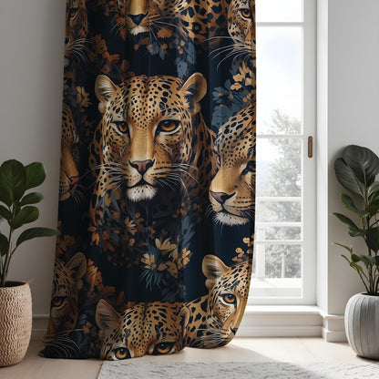 Exotic Leopard Curtains, Wild Animal Print Drapes, Safari Inspired