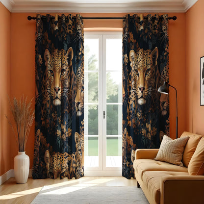 Exotic Leopard Curtains, Wild Animal Print Drapes, Safari Inspired