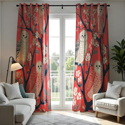 Japanese Cherry Blossom Curtains, Tranquil Sakura Mountain Landscape