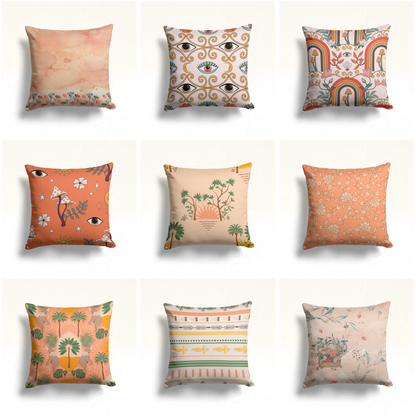 Pastel, Watercolor Garden Cushion Cover, Mystical Eyes Dekor